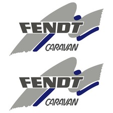 2 x FENDT 50cm x 28,5cm autocollant sticker camping car caravane caravan