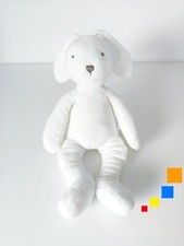 Peluche/Doudou Lapin Blanc Yeux Nez Gris 25cm Assis / 38cm Allongé Jacadi Paris