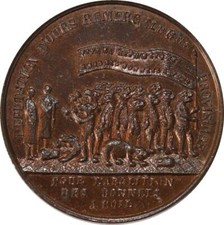 X4092 Rare Médaille Politique Satirique Abolition Bonnets A Poils 1848 UNC