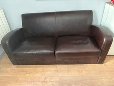 Canapé 3 places fixe en croûte de cuir Alinéa 