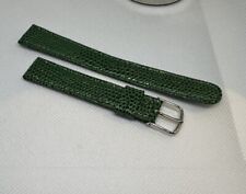 Neuf 16MM - Bracelet Montre Lézard Vert - Cuir Véritable