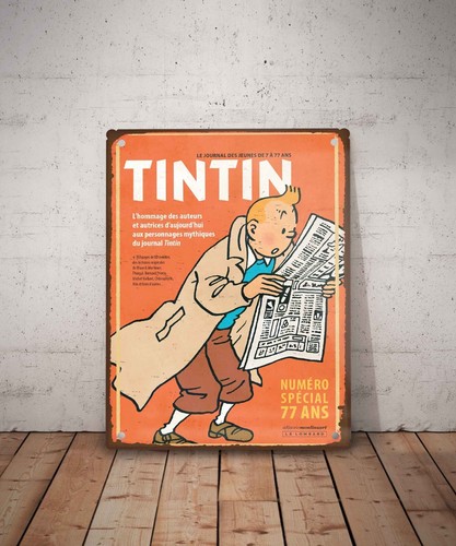 Plaque métal vintage - , journal