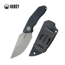 Couteau Fixe Kubey Basilisk Black G10 Lame Acier 14C28N Étui Kydex KUB381A