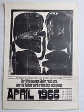 Affiche originale "April 1966", signée G. Waloschik – Atelier Rixdorfer Drucke