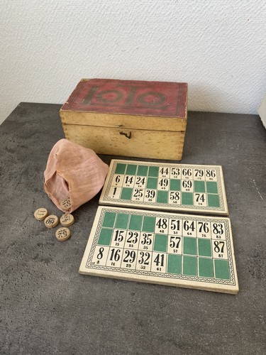 Ancien jeu loto boite - du, bois
