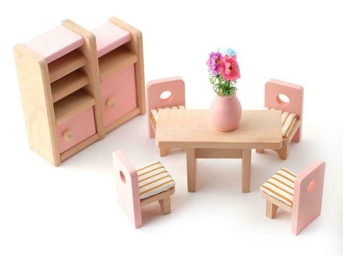 Maison poupées rose table - de,