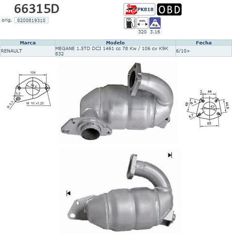 Pot catalytique renault megane - catalytique,