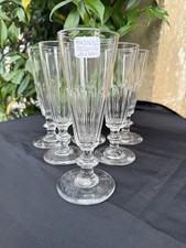 6 Flûtes à champagne – Cristal taillé XIXème – Baccarat/St.Louis