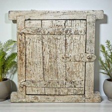 Antique en Bois Mural Décoration Petit Fenêtre Original Old Main Fabriqué Neuf