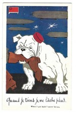 CHIEN BOULEDOGUE ANGLAIS  " quand je te tiens ,je ne lache plus "