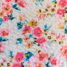 Tissu En Fourrure Synthétique De Luxe - FLEURI ÉCRU ÉCRASÉ