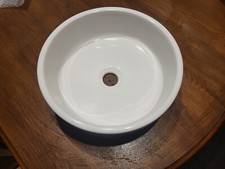 Vasque à poser porcelaine ronde l.37 x P.9.5 cm Diam.36 cm blanc