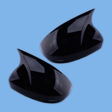 Glossy Black Side Rearview Mirror Cover Cap w/ Hole Fit For Honda Fit 2014-20
