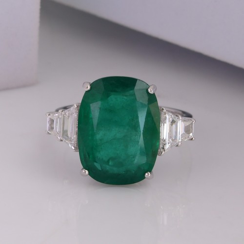 Bague halo émeraude zambienne - bague,