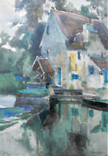 MONTAGNE(Montagné) Louis Agricol - Aquarelle - " Le moulin" v1162.