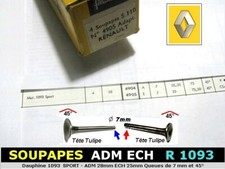 Kit 8 soupapes Renault Dauphine Sport 1093  845cc 49cv Adm 28,2mm Ech 25mm