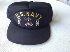 vintage US NAVY usa made SNAPBACK hat EAGLE CREST army military cap