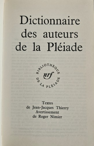 Bibliothèque pléiade - de,