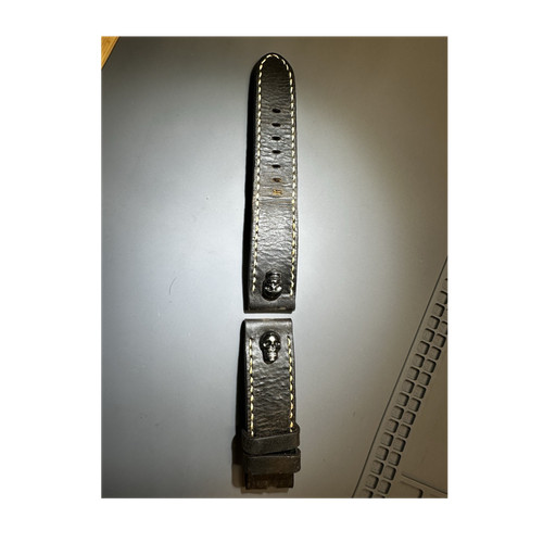 Boat leather black 23mm - u-boat,