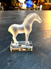 LALIQUE FRANCE CHEVAL TANG EN CRISTAL STYLE ART DÉCO XXème