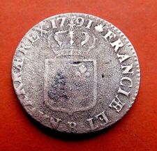 Belle Pièce Royale de LOUIS  XVI   "SOL dit à L'ECU  "  1791  ROUEN