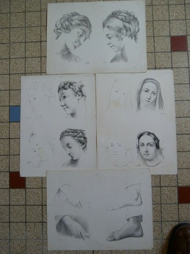 Quatre lithos eaux fortes - quatre,