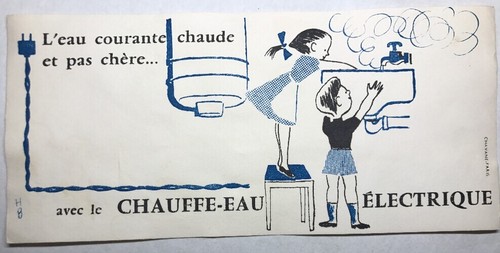 Ancien buvard chauffe - chauffe, eau