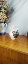 Chevrette, Pichet, Gargoulette en Céramique Espagnole à Décor de Coq Vintage 60s
