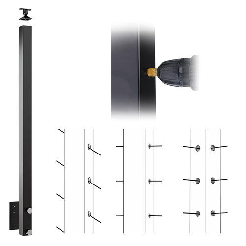 Aluminum black side mount - 36",