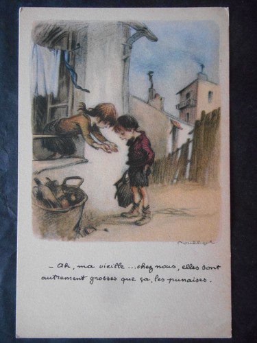 Cpa poulbot ligue - contre, le
