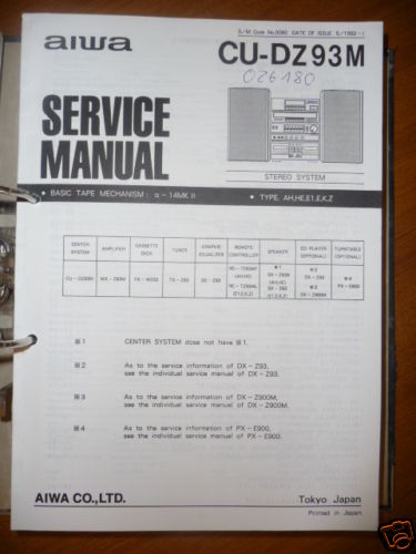 Manuel service aiwa - manuel, de