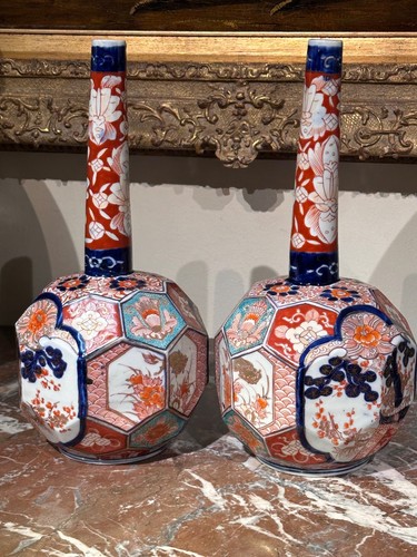 Paire vases imari à - vases,