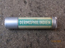 ancien tube de pharmacie en métal "DERMOPHIL INDIEN" soin de la peau  1920