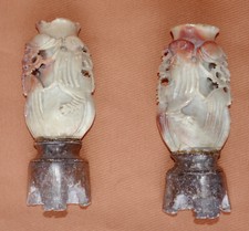 PIERRES DE LAVE, 2 VASES XIX