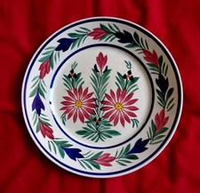 ANCIENNE ASSIETTE FAIENCE HB QUIMPER REF. AU DOS -