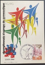 Carte Postale Premier Jour 1980 CHAMPIONNATS D'EUROPE DE GYMNASTIQUE