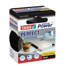 [56343-00034-03] tesa Ruban toilé adhésif Extra power 38 mm x 2,75 m Noir