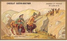 Chromos -COR10614 - Chocolat Guérin-Boutron- Chasses et pêches- Cerf- Affût