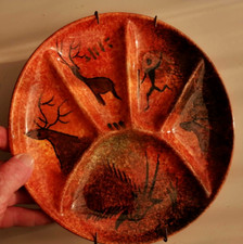 ancienne assiette céramique à compartiments signée G Tardier Biot n°2