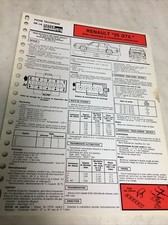 Fiche technique automobile Renault 25 GTX R25GTX édition 1984 R25 GTX
