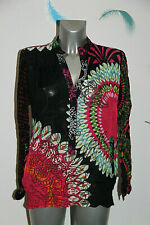 jolie chemise légère blouse multicolore col mao DESIGUAL taille S ÉTAT NEUF