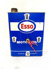 Ancien Bidon d'Huile ESSO transformé en Horloge Pendule collection garage