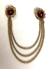 DOUBLE BROCHE CHAINETTE DLG GRIPOIX YSL CHANEL VINTAGE ANCIENNE