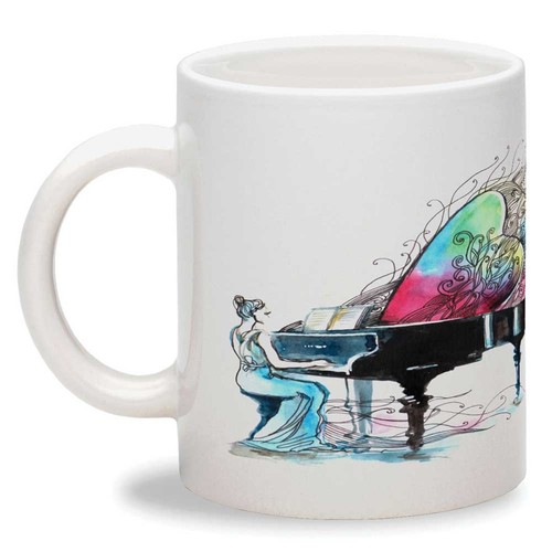 Flowing heart music mug - heart,
