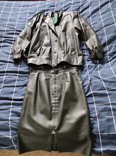 Ensemble veste et jupe en cuir veritable peau double face