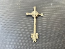 Croix ancienne en métal crucifix Christ