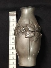Vase Art Nouveau Étain Signé