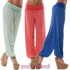 Pantalons Femme Sarouels Harem Entrejambe Bas Légers Élastique Neuf AS-7010