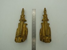 Paire anciennes garnitures pieds ornements décoration meuble,  bronze ou laiton