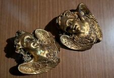 Paire Angelots Mural Dorés